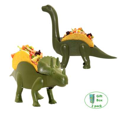 CHRT Custom Color Mini Mexican Taco Holder Stand Plate DIY Plastic Kids Dino 2 Taco Holder